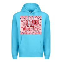 Ocean Blue jesus is my valentine Premium Hoodie - MaliasSmallBusiness