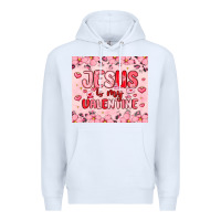White jesus is my valentine Premium Hoodie - MaliasSmallBusiness