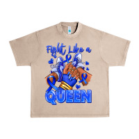 French Oak fight like a queen navy blue colon cancer afro gir Urban Heavy Tee - RanaPortraitStore