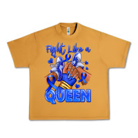 Peanut Butter fight like a queen navy blue colon cancer afro gir Urban Heavy Tee - RanaPortraitStore