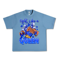 Pebble Blue fight like a queen navy blue colon cancer afro gir Urban Heavy Tee - RanaPortraitStore