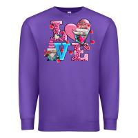 Purple love and gnomes Premium Sweatshirt - AdoDesignShop