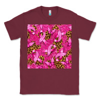 Burgundy Breast Cancer with Ribbon and Butterfly Classic Tee - texasbilliewilder
