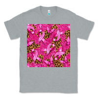 Heather Grey Breast Cancer with Ribbon and Butterfly Classic Tee - texasbilliewilder