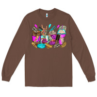 Chestnut hair hustler coffee cups Long Sleeve Tee - Zillion Design Studio