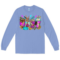 Colony Blue hair hustler coffee cups Long Sleeve Tee - Zillion Design Studio