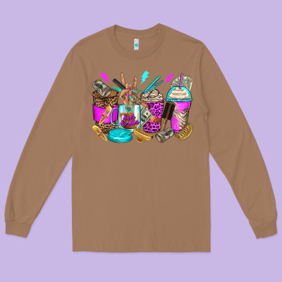 Hair Hustler Coffee Cups Long Sleeve Tee Designed By Zillion Design Studio