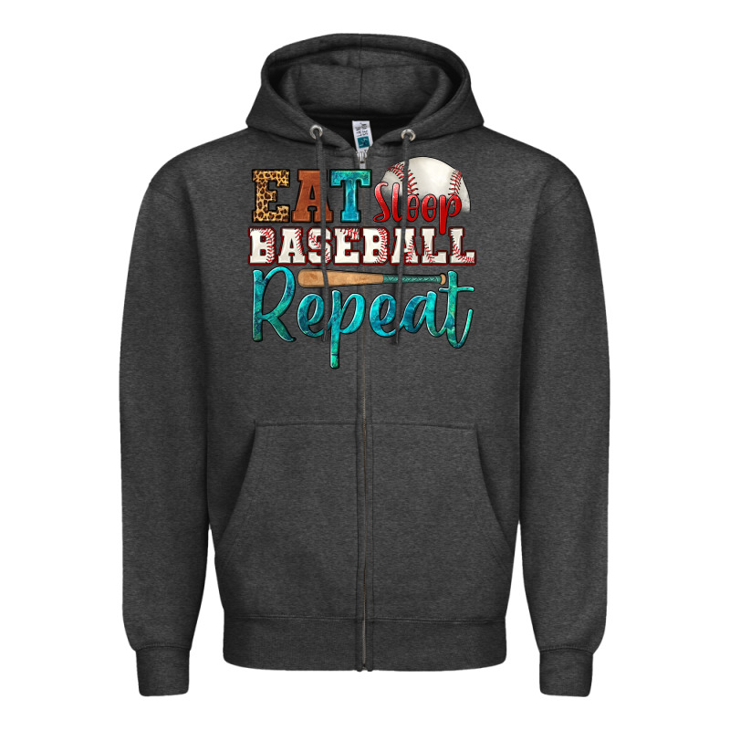 Eat Sleep Baseball Repeat Zipper Hoodie by HRA Design Shop | Teevron