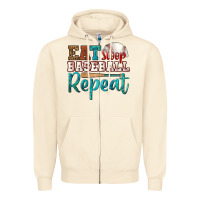 Sandshell eat sleep baseball repeat Zipper Hoodie - HRA Design Shop