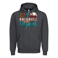 Smoke eat sleep baseball repeat Zipper Hoodie - HRA Design Shop