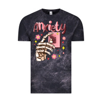 Cloud Black anxiety skeleton hand Vintage Tee - MaliasSmallBusiness