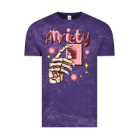 Cloud Purple anxiety skeleton hand Vintage Tee - MaliasSmallBusiness