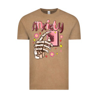 Vintage Coffee anxiety skeleton hand Vintage Tee - MaliasSmallBusiness