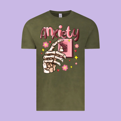 Vintage Tee anxiety skeleton hand