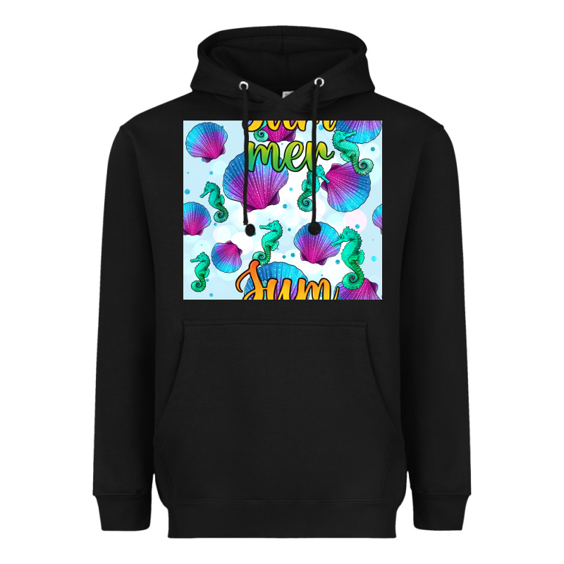 Seahorse And Sea Shell Seamless Pattern Heavyweight Hoodie by BundleAndBundleShop | Teevron