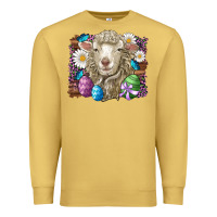 Antique Gold easter sheep eggs butterfly daisys leopard glitter wooden Premium Sweatshirt - Artiststas