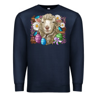 Navy easter sheep eggs butterfly daisys leopard glitter wooden Premium Sweatshirt - Artiststas