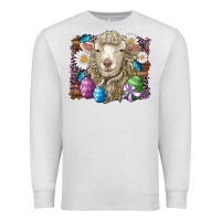 Oatmeal Heather easter sheep eggs butterfly daisys leopard glitter wooden Premium Sweatshirt - Artiststas