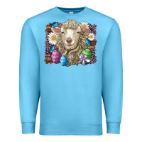 Ocean Blue easter sheep eggs butterfly daisys leopard glitter wooden Premium Sweatshirt - Artiststas