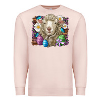 Pale Pink easter sheep eggs butterfly daisys leopard glitter wooden Premium Sweatshirt - Artiststas