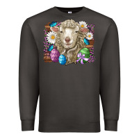 Smoke easter sheep eggs butterfly daisys leopard glitter wooden Premium Sweatshirt - Artiststas
