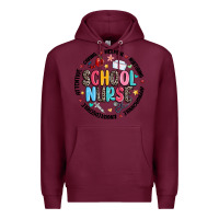 Burgundy school nurse Premium Hoodie - MaliasSmallBusiness