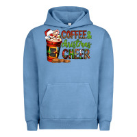 Pigment Pebble Blue Coffee and Christmas cheer Urban Hoodie - NancyCooperArtShop