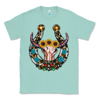 Seafoam western horseshoe skull Classic Tee - RanaPortraitStore