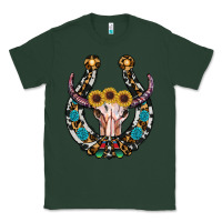 Sports Green western horseshoe skull Classic Tee - RanaPortraitStore