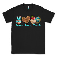 Black peace love teach Classic Tee - BundleAndBundleShop
