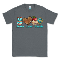 Charcoal Heather peace love teach Classic Tee - BundleAndBundleShop