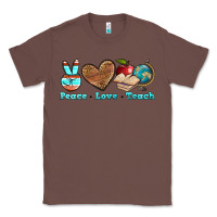 Chestnut peace love teach Classic Tee - BundleAndBundleShop