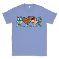Colony Blue peace love teach Classic Tee - BundleAndBundleShop