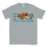 Heather Grey peace love teach Classic Tee - BundleAndBundleShop
