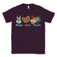 Plum peace love teach Classic Tee - BundleAndBundleShop