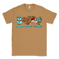 Toasted Coconut peace love teach Classic Tee - BundleAndBundleShop