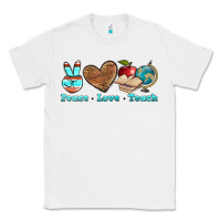 White peace love teach Classic Tee - BundleAndBundleShop