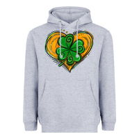Heather Grey St. Patrick's Day Heart with Shamrock Heavyweight Hoodie - Jasminsmagicworld