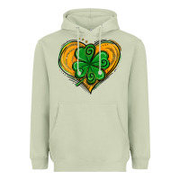 Matcha St. Patrick's Day Heart with Shamrock Heavyweight Hoodie - Jasminsmagicworld