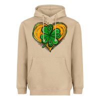 Mushroom St. Patrick's Day Heart with Shamrock Heavyweight Hoodie - Jasminsmagicworld