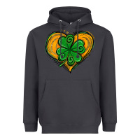 Smoke St. Patrick's Day Heart with Shamrock Heavyweight Hoodie - Jasminsmagicworld