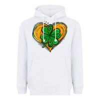 White St. Patrick's Day Heart with Shamrock Heavyweight Hoodie - Jasminsmagicworld