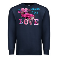 Navy loads of love wıth truck Premium Sweatshirt - AdoDesignShop