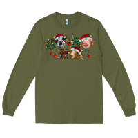 Army Green hohoho farm animals Long Sleeve Tee - RanaPortraitStore