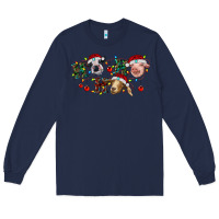 Navy hohoho farm animals Long Sleeve Tee - RanaPortraitStore