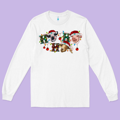 Hohoho Farm Animals Long Sleeve Tee Designed By Ranaportraitstore