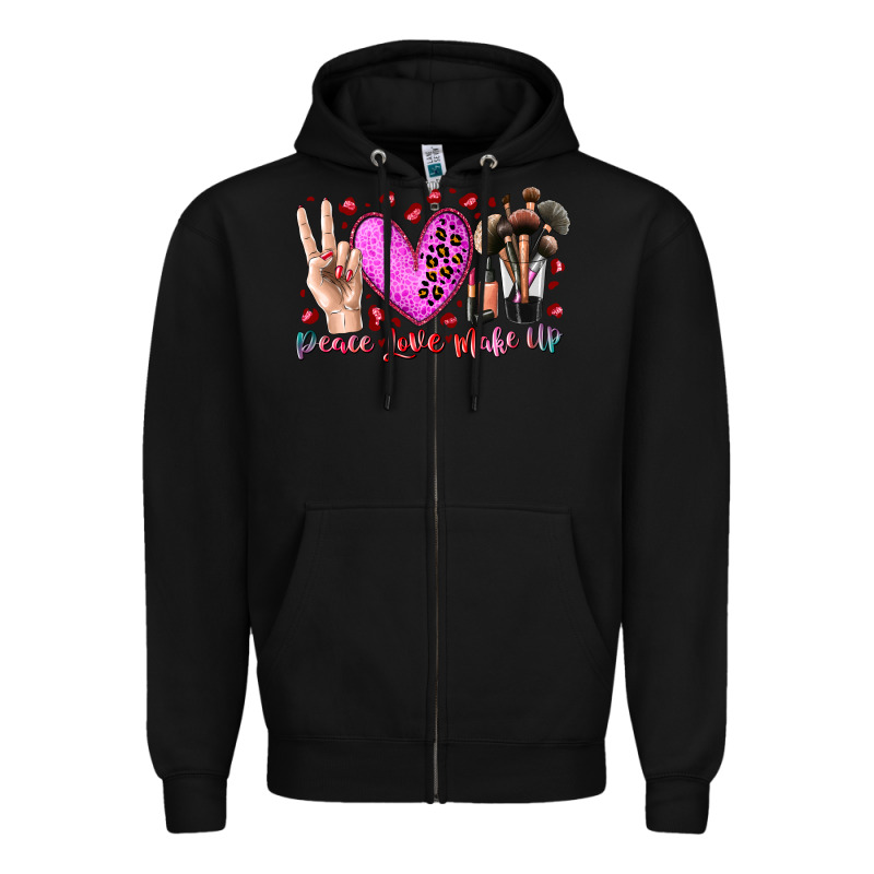 Peace Love Makeup Zipper Hoodie by RacoonDesign | Teevron