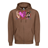 Chestnut peace love makeup Zipper Hoodie - RacoonDesign