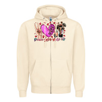 Sandshell peace love makeup Zipper Hoodie - RacoonDesign