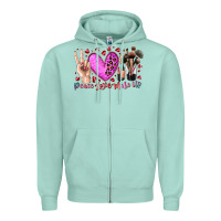 Seafoam peace love makeup Zipper Hoodie - RacoonDesign